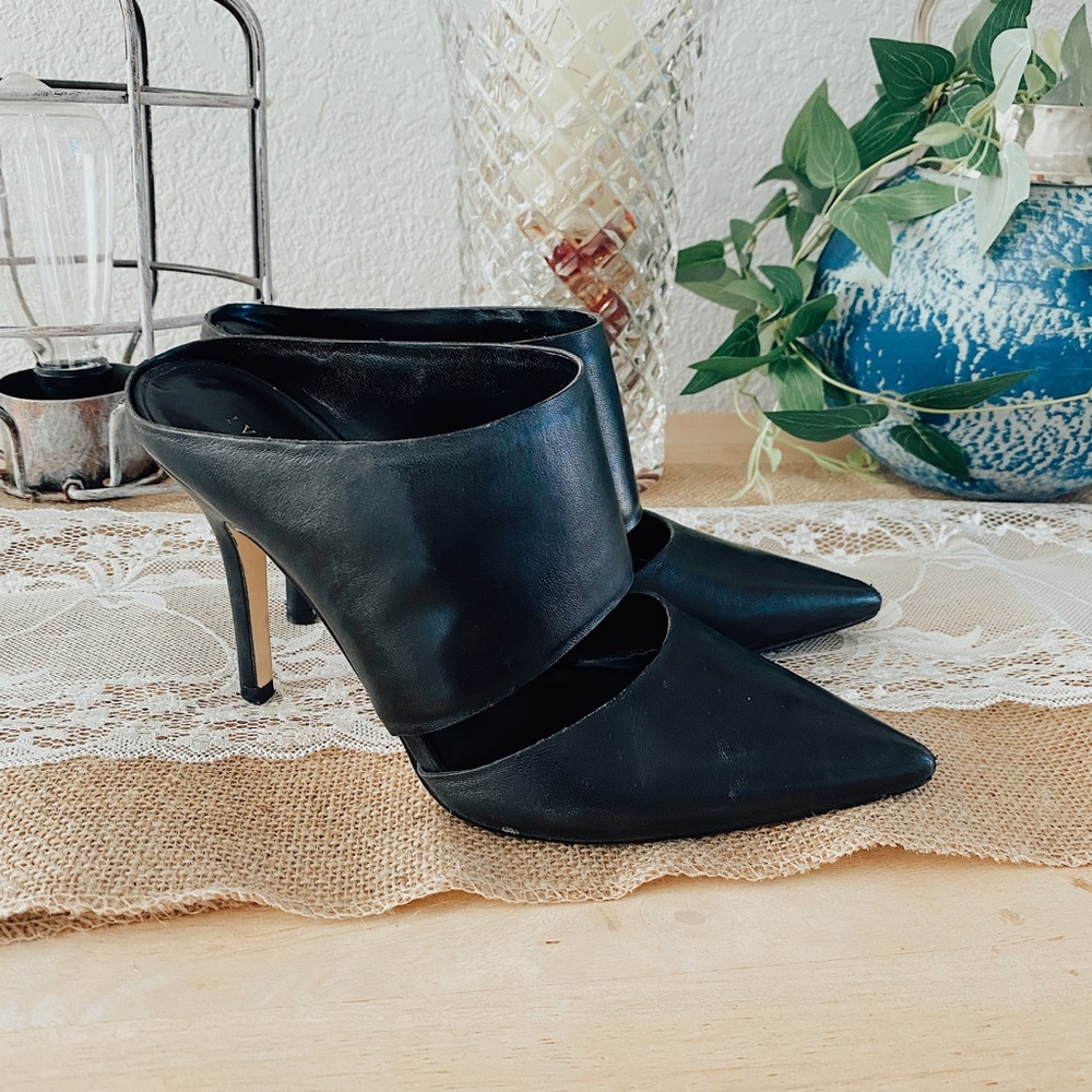 Ivanka Trump black heels mules
